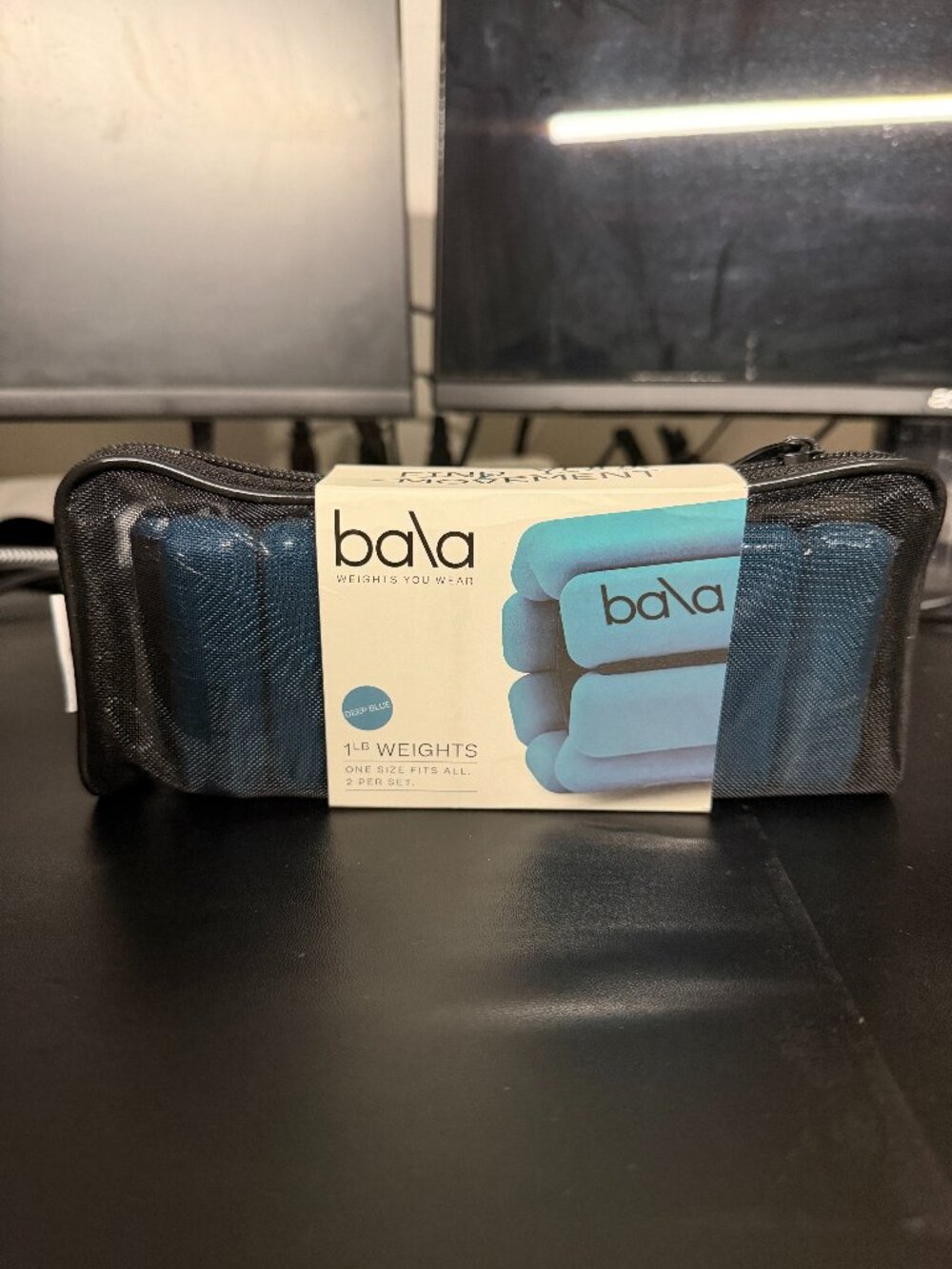Bala Bangles 1 Pair (1 lb Ea) Wearable Wrist & Ankle Weights - Deep Blue
